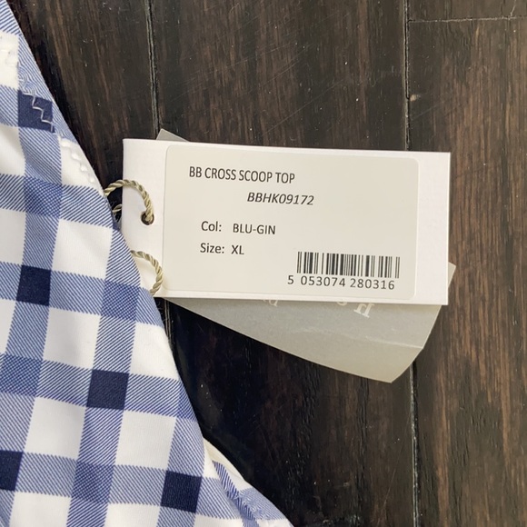 NWT Heidi Klein Reversible gingham bikini top- Sz XL - Picture 2 of 5